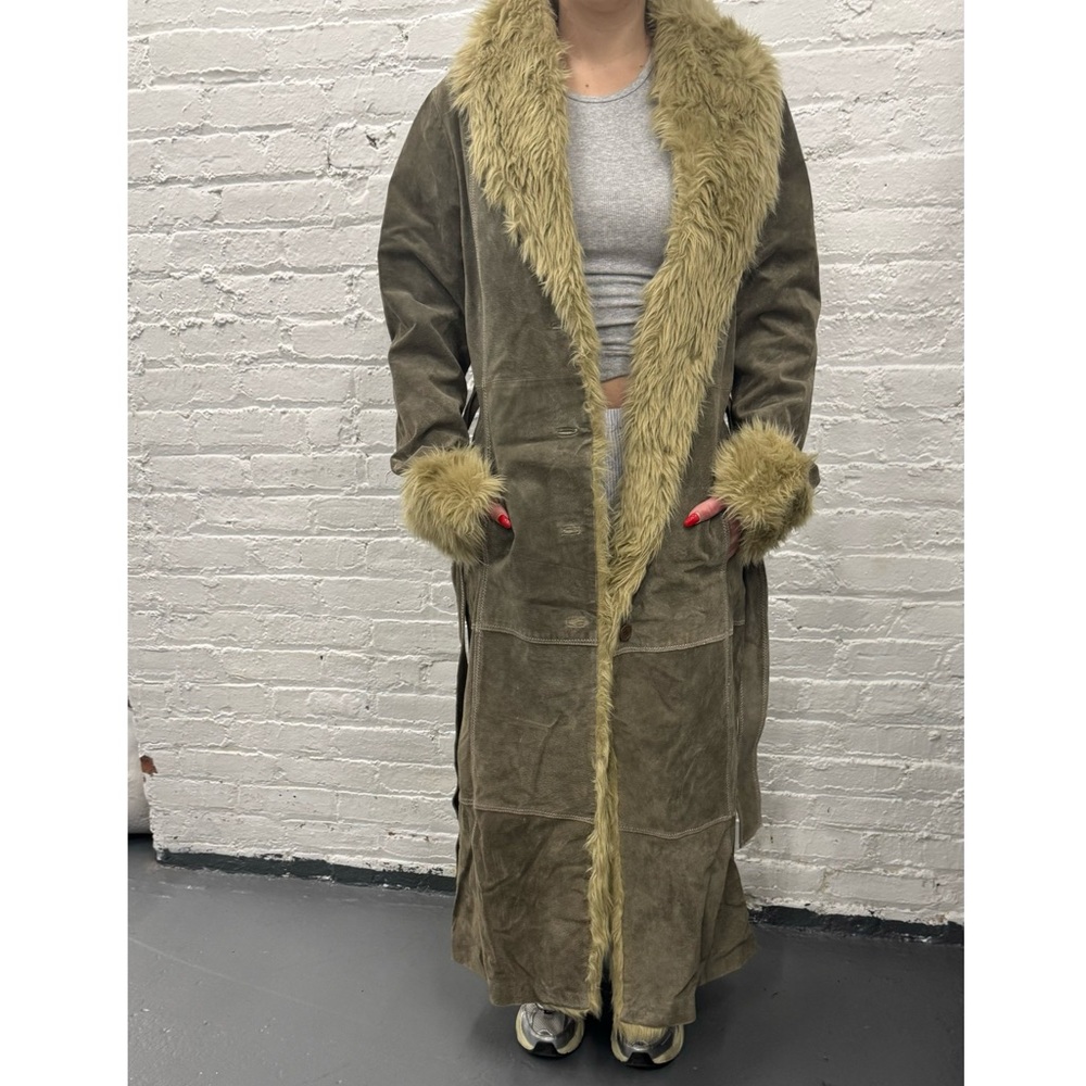 Vintage Y2K Olive Green Penny Lane Coat